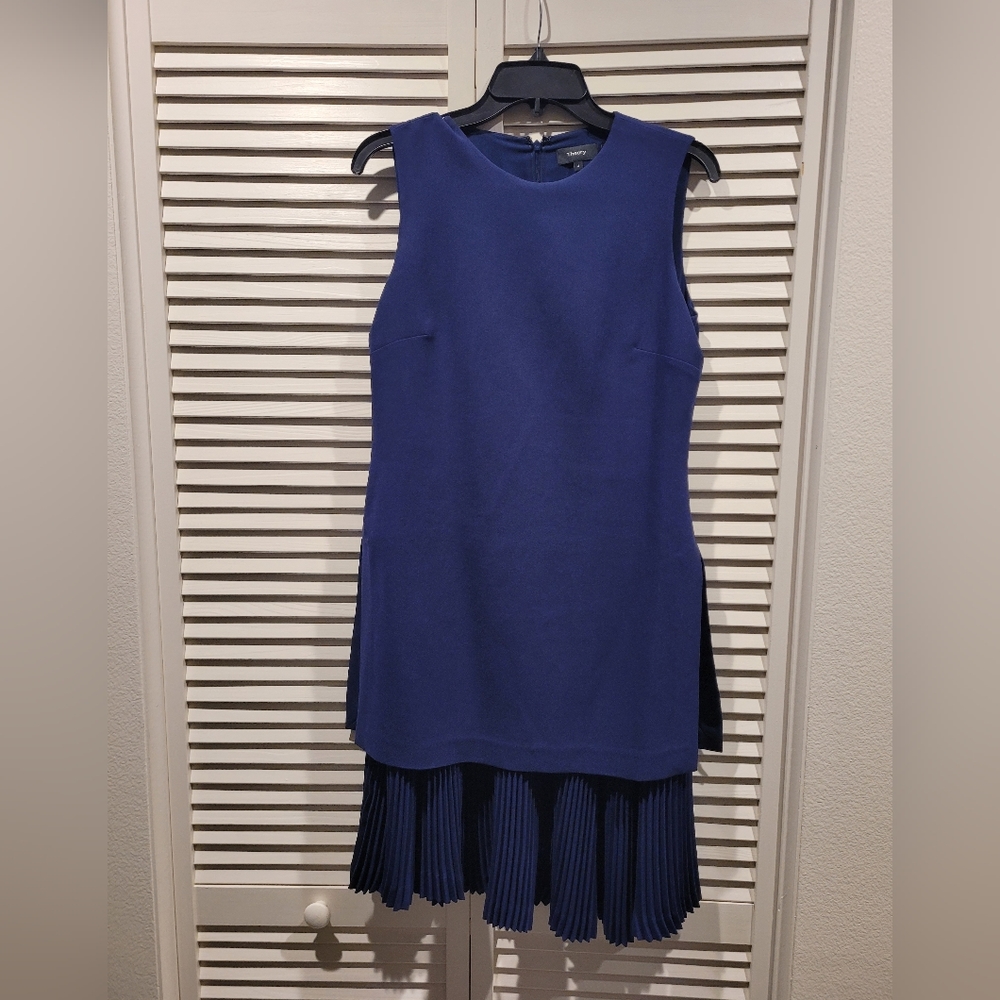Theory Navy Midi Dress